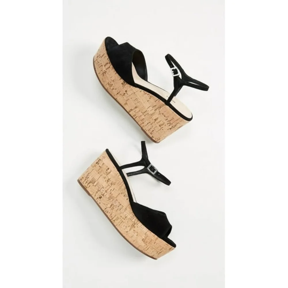 Schutz Women's Heloise Wedge Sandal, Black, Size 9.5 M US